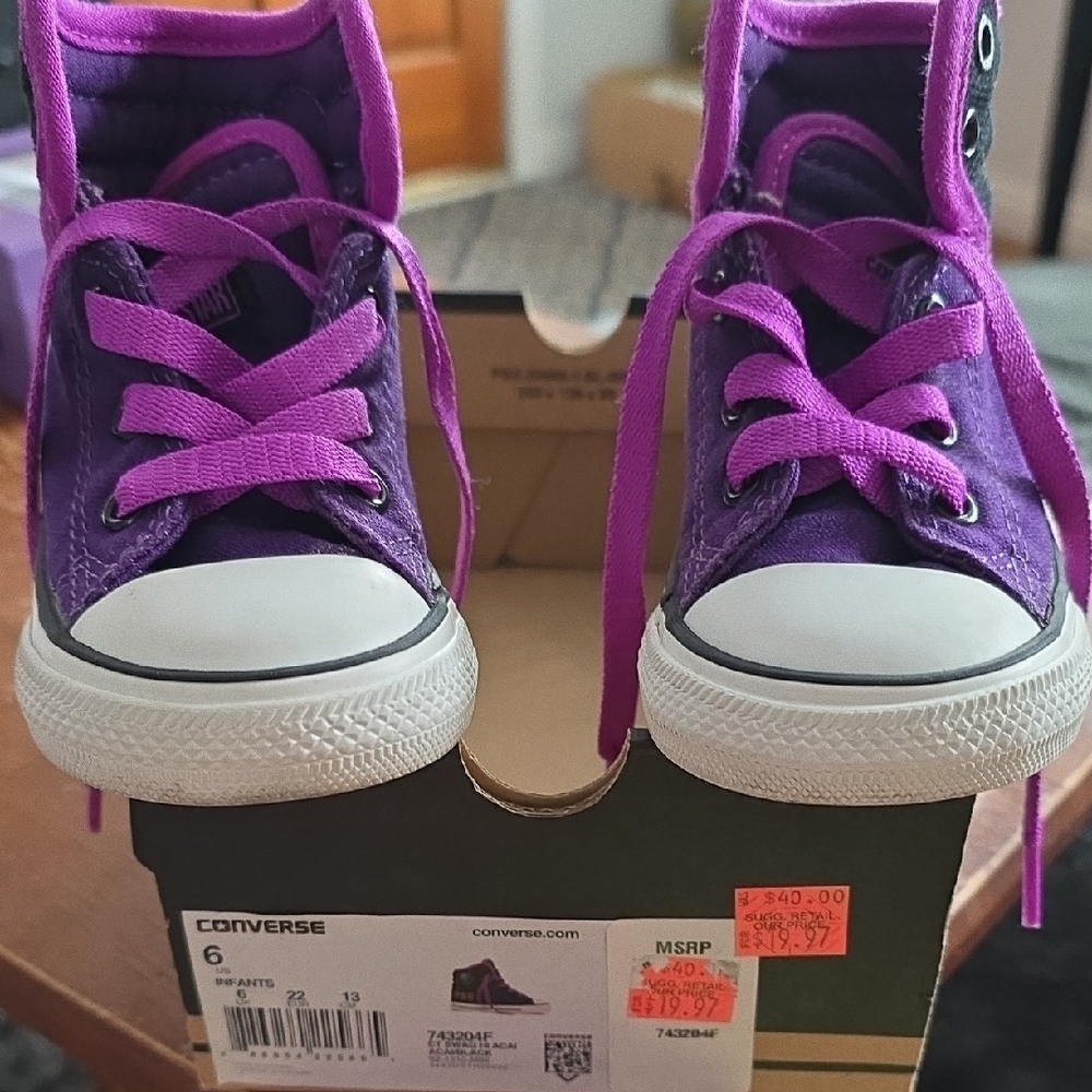 Converse Kids Vibrant Purple Sneakers